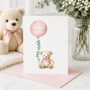 Rosa Teddybär-Dankeskarten Dankeskarte