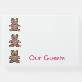 Rosa Teddybär-Grenze Gästebuch