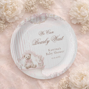Rosa Teddybär-Kinderzimmer-Baby-Mädchen-Party Pappteller