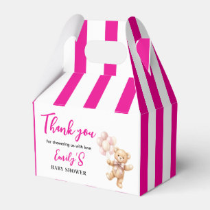 Rosa Teddybär Mädchen Baby Shower Geschenkschachtel