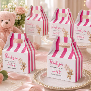 Rosa Teddybär Mädchen Baby Shower Geschenkschachtel