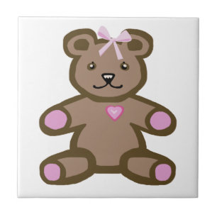 Rosa Teddybär mit Liebe Fliese
