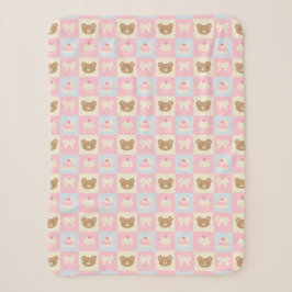 Rosa Teddybär-Sherpa-Babydecke für Mädchen Sherpadecke