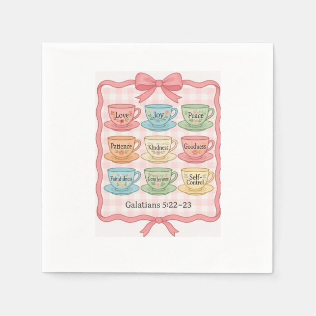 rosa Teebecher Serviette (Vorderseite)