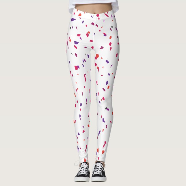 Rosa Terrazo Eleganter Sommer Leggings (Vorderseite)