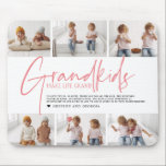 rosa Text | Enkelkinder machen Life Grand Foto Mousepad<br><div class="desc">"Großkinder machen das Leben großartig" in rosa, modernen Kalligraphieüberlagerungen und 6 Foto Collage. Perfekt für Großeltern! - Mama, Oma, Nana, Meema, Abuelito, Grammie, Grammie, Grammie, Grammie, Momma, Mami, Nanny, Memaw, Nanie, Yiayia - Papa, Pépé, Großpapa, Großpapa, Großpére, Grampa, Gräben, Gepa, Paw, Pappou, Pop-Pop , Mohn, Pop, Pappy, Nonno, Opa, Baba,...</div>