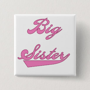 Rosa Text-große Schwester-T-Shirts und Geschenke Button