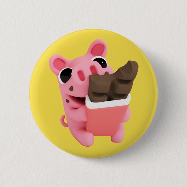 Rosa the Pig Chocolate Button (Vorderseite)