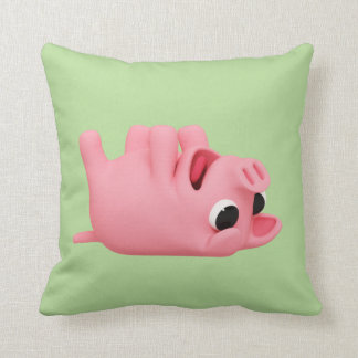 Rosa the Pig laying on her back Kissen