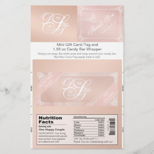 Rosa Thema Süßigkeiten-Verpackung & Geschenkkarte/ Flyer