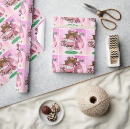 Rosa Themengolf für Golfer Geschenkpapier