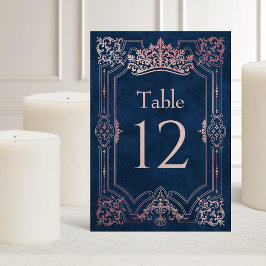 Rosa Tiara Crown Elegante Quinceanera Tischnummer