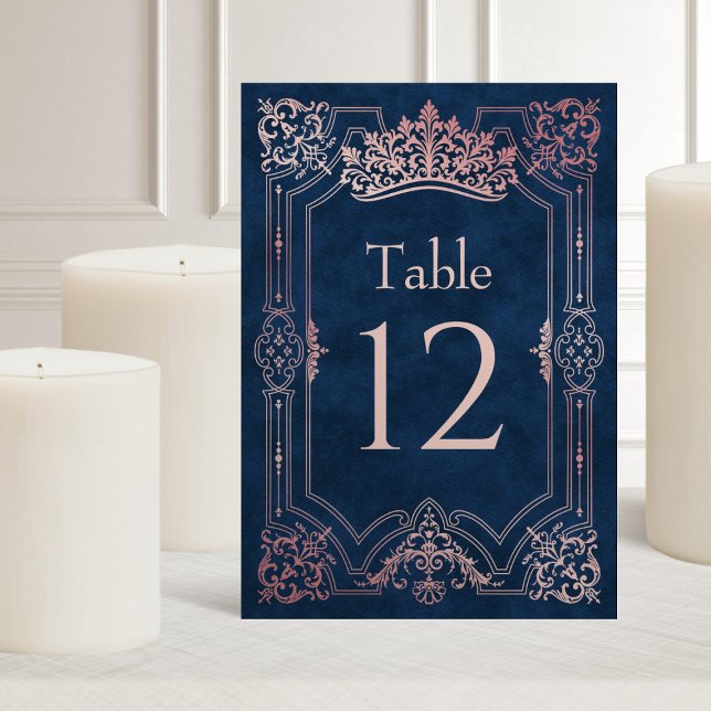 Rosa Tiara Crown Elegante Quinceanera Tischnummer (Von Creator hochgeladen)