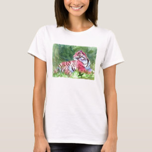 Rosa Tiger-Damen-T-Shirt T-Shirt