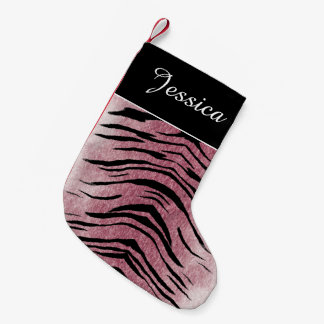 Rosa Tiger-Druck-personalisierter Kleiner Weihnachtsstrumpf