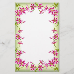 Rosa Tiger-Lilien-Garten-Briefpapier Briefpapier