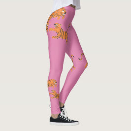 Rosa Tiger Tierdruck Muster Design Leggings