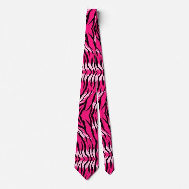 Rosa Tiger-Tierhaut-Musterdesign  Krawatte (Vorderseite)