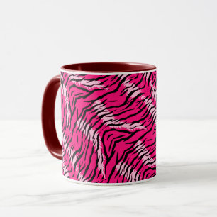 Rosa Tiger-Tierhaut-Musterdesign Tasse