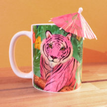 Rosa Tiger und tropischer Parrot-Dschungel