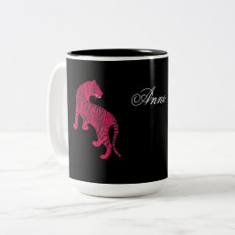 Rosa Tiger, Wilde Katze Zweifarbige Tasse