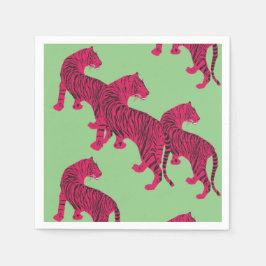 Rosa Tiger, Wildkatze Serviette