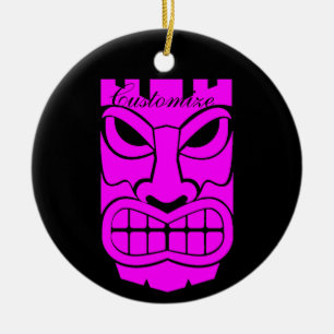 Rosa Tiki Skulptur Thunder_Cove Keramik Ornament