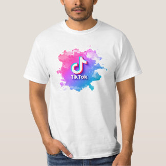 Rosa Tiktok-Logo T-Shirt