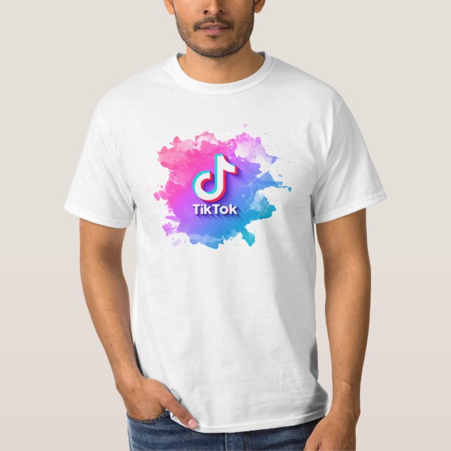 Rosa Tiktok-Logo T-Shirt (Vorderseite)