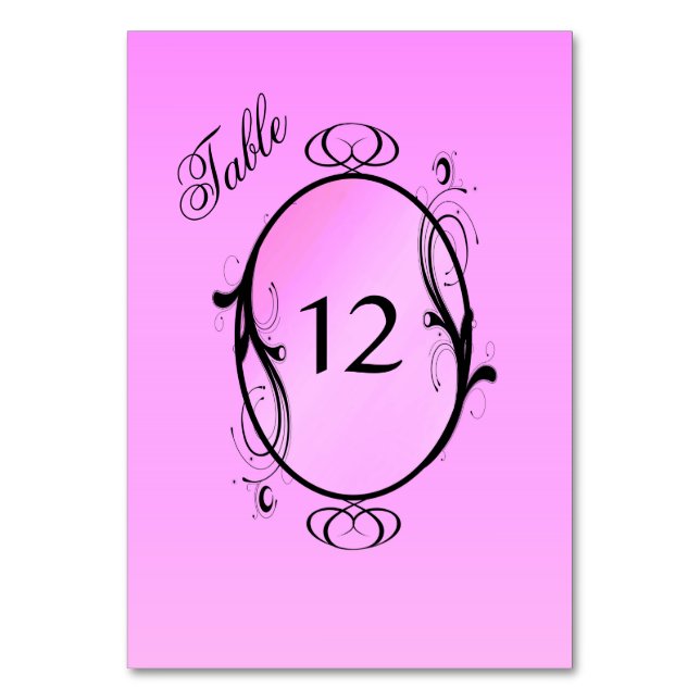 Rosa Tischnummern (Vorderseite)
