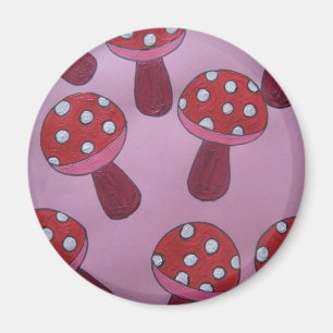 Rosa Toadstool-Produkte Magnet