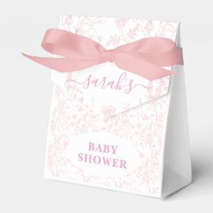 Rosa Toile-Bär-Babyshower-Mädchen Geschenkschachtel