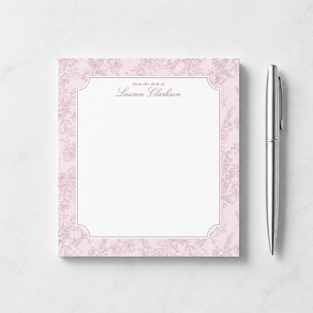 Rosa Toile-Blumen-Notizblock Notizblock (Von Creator hochgeladen)
