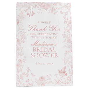 Rosa Toile De Jouy Brautparty-Geschenke Mittlere Geschenktüte
