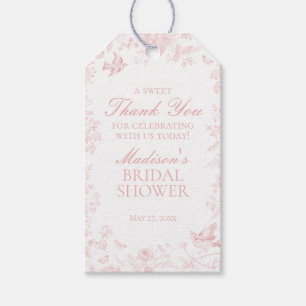 Rosa Toile De Jouy Florale Hochzeitsdusche Geschen Geschenkanhänger