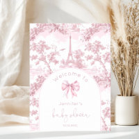 Rosa Toile De Jouy Paris Baby-Shower-Willkommensgr