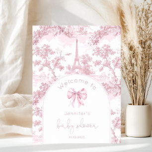 Rosa Toile De Jouy Paris Baby-Shower-Willkommensgr Poster