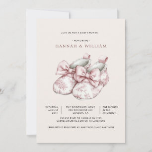 Rosa Toile Mädchen Baby Shower Einladung