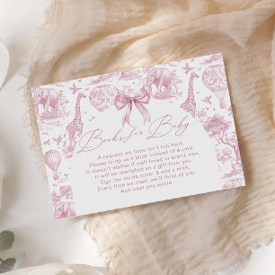 Rosa Toile Safari-Tierbücher für Baby Begleitkarte