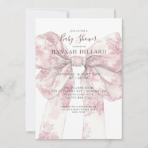 Rosa Toile-Schleifen-Mädchen-Baby-Party