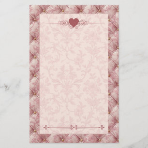 Rosa Toile-Tufted-Samt-Romantik-Papeterie Briefpapier