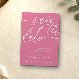 Rosa Ton Schrift Foto Kalligrafie Hochzeit Save The Date
