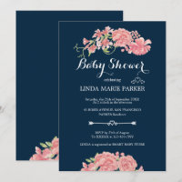 Rosa Torfbäume, blau bläulich elegante Babydusche
