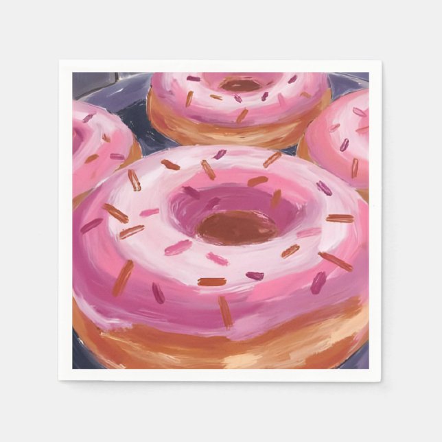 Rosa Törtchen Gebäck Backen Serviette (Vorderseite)