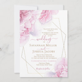 Rosa Torte Hochzeit Rosa Aquarellfarben Blütenhoch Einladung
