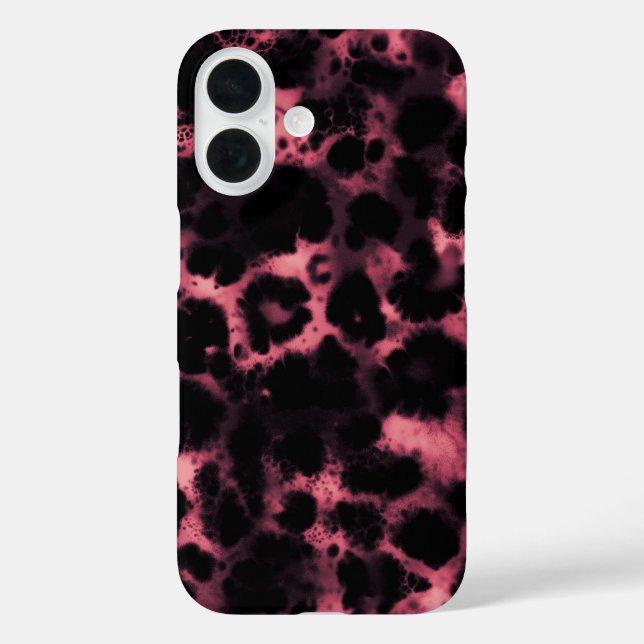 Rosa Tortoiseshell Tortoise Snow Leopard Print iPhone 16 Hülle (Rückseite)