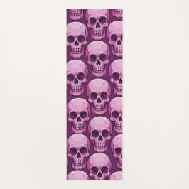 Rosa Totenkopfmuster – Fettes Wiederholungsdesign Yogamatte
