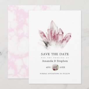 Rosa Tourmaline und Marmorhochzeit Save The Date