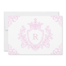 Rosa traditionelle Wappen-Monogramm-Taufe Baby Mäd