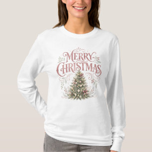 Rosa traditioneller Weihnachtsbaum Pinkmas T-Shirt